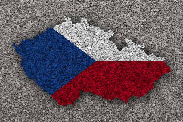 Map and flag of Czech Republic on poppy seeds - Photo, Image