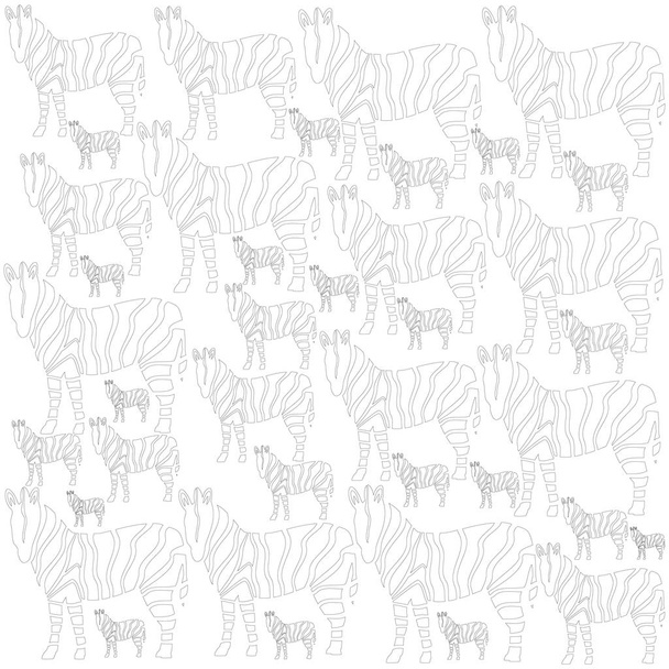 Zebra on a white background - Vecteur, image
