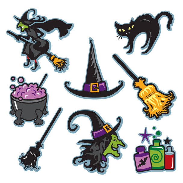 Halloween bruxa ilustração coleção
 - Vetor, Imagem