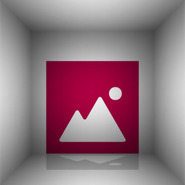 Image sign illustration. Bordo icon with shadow in the room. - Vector, Image