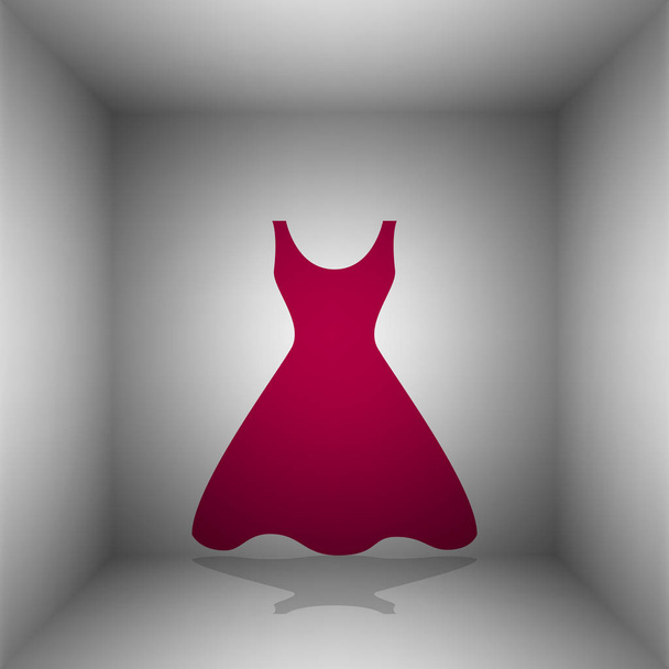 Kleiderzeichen für Frauen. Bordo-Symbol mit Schatten im Raum. - Vektor, Bild