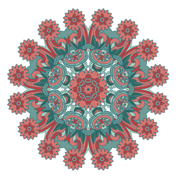 Abstract floral ornament in a circle - Vetor, Imagem