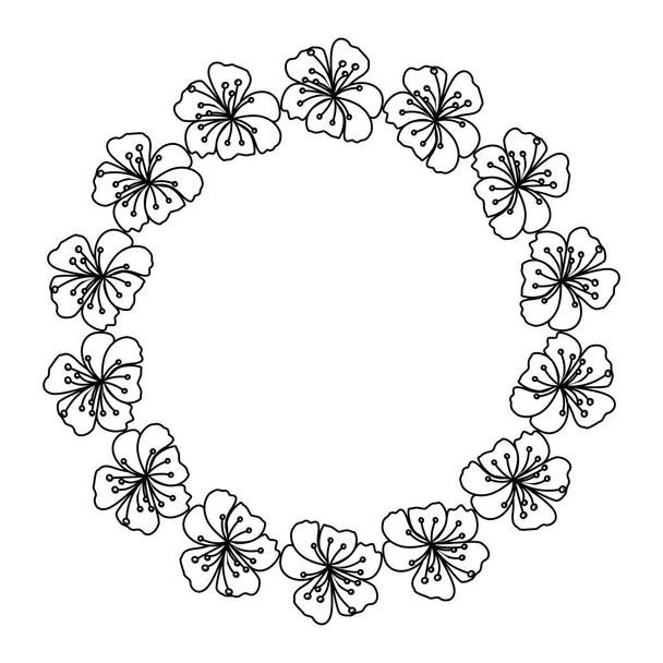 Isolated flowers crown decoration design - Вектор,изображение