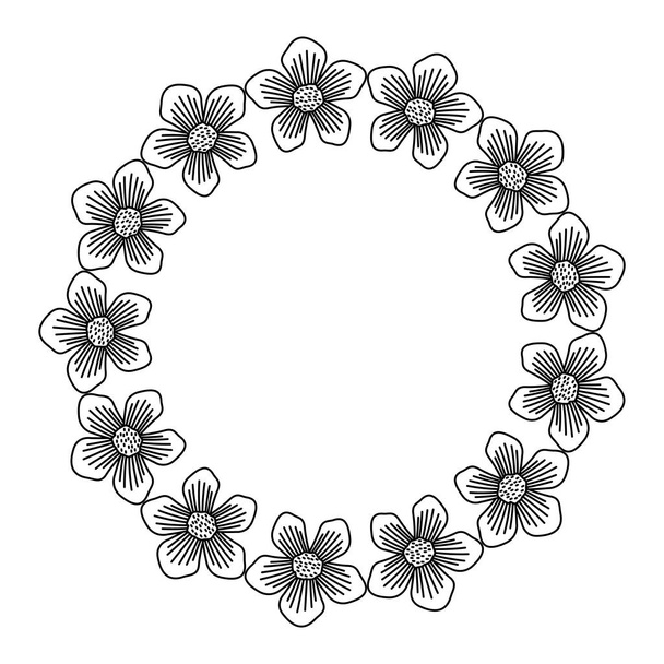 Geïsoleerde bloemen kroon decoratie ontwerp - Vector, afbeelding
