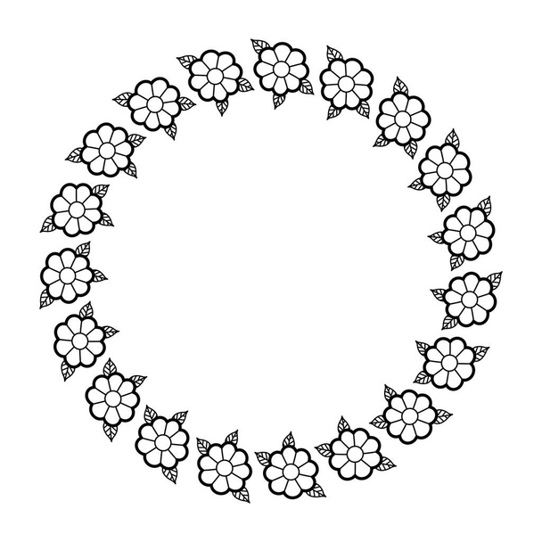 Flores aisladas corona decoración diseño
 - Vector, Imagen