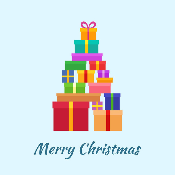 Merry Christmas card with Gifts - Вектор, зображення