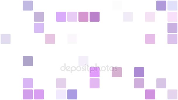 紫色の正方形のモザイクの背景で現われる - 映像、動画