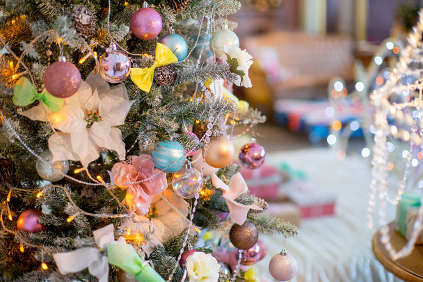 Christmas interior in pastel colors - Foto, imagen