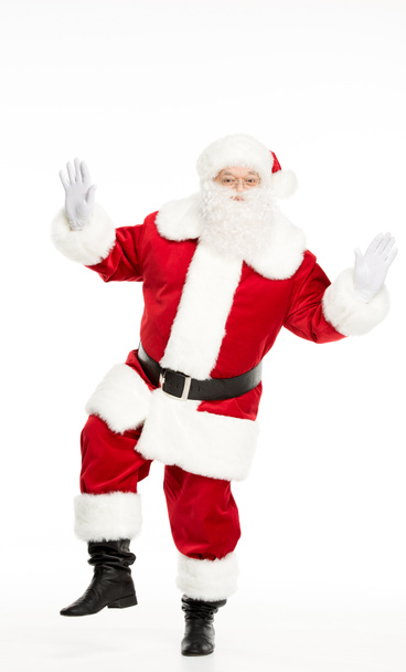Santa Claus poseren en gebaren - Foto, afbeelding