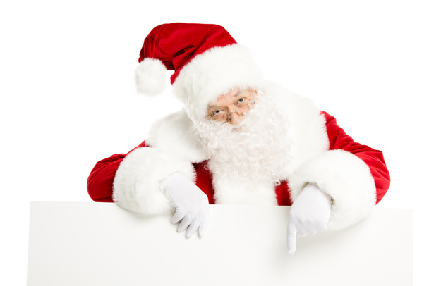 Santa Claus with white board - Photo, Image