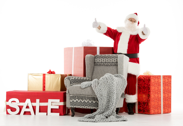 Happy Santa Claus with Sale sign - Φωτογραφία, εικόνα