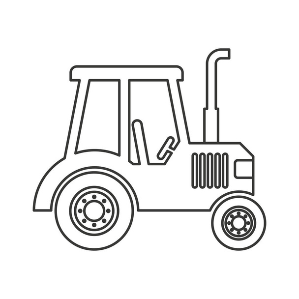 Traktor landwirtschaftliches Fahrzeug isoliert Symbol - Vektor, Bild