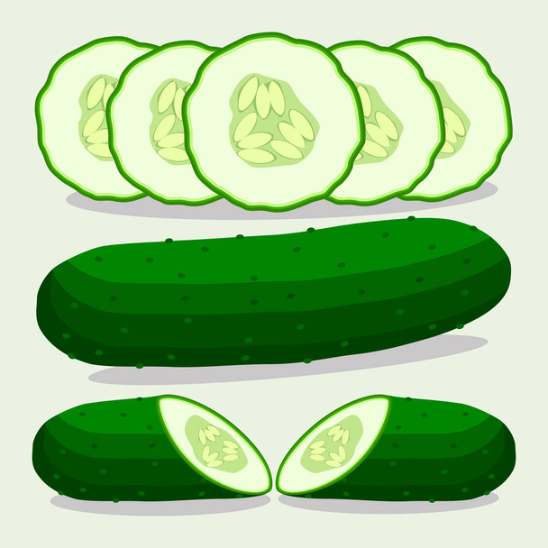 ilustracja wektorowa logo dla zielony ogórek - Wektor, obraz