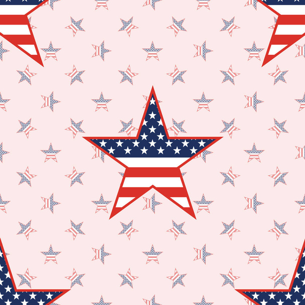 US patriotic stars seamless pattern on national stars background. - Vektor, obrázek