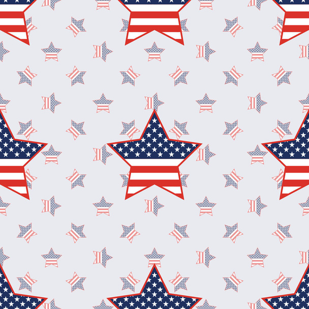 USA patriotic stars seamless pattern on american stars background. - Vektör, Görsel