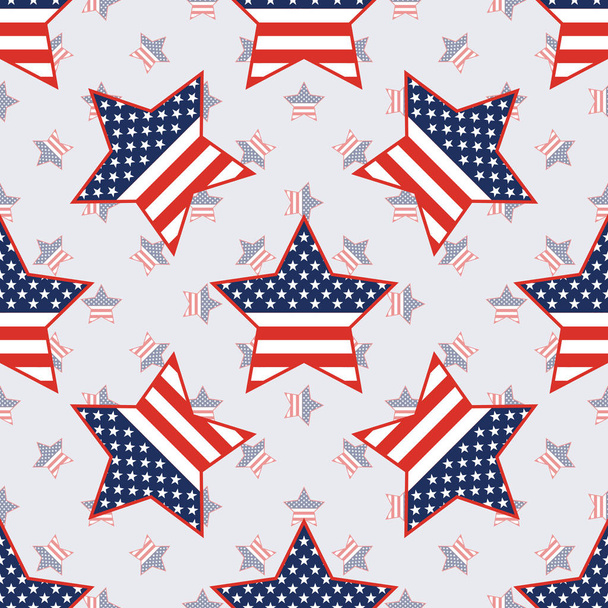 USA patriotic stars seamless pattern on american stars background. - Vector, Image
