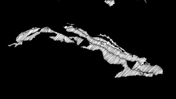 Kuba, wyspa, miasto mapę animacja nagrań 4k pętli - Materiał filmowy, wideo