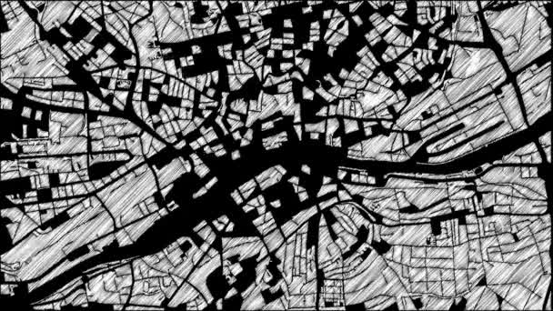 フランクフルト地図アニメーション映像 4 k ループ - 映像、動画