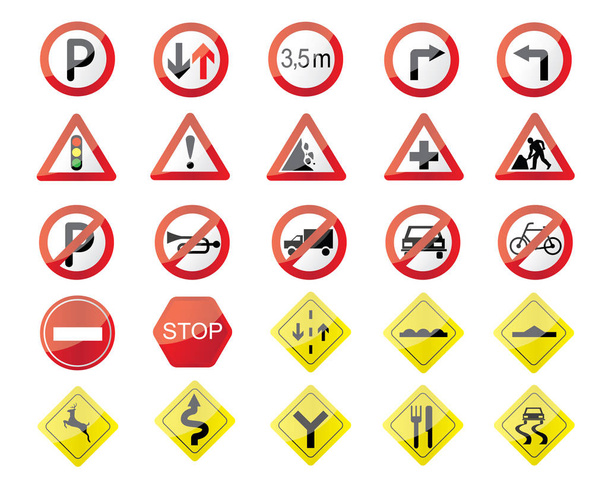 señales de tráfico y símbolo
 - Vector, Imagen
