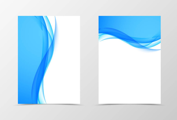 Front and back dynamic wavy flyer template design - Vetor, Imagem