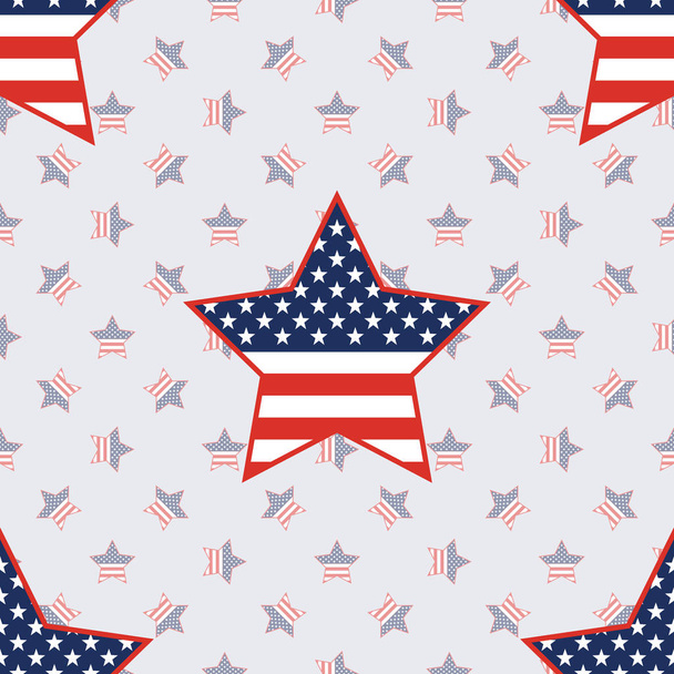 USA patriotic stars seamless pattern on american stars background. - Διάνυσμα, εικόνα
