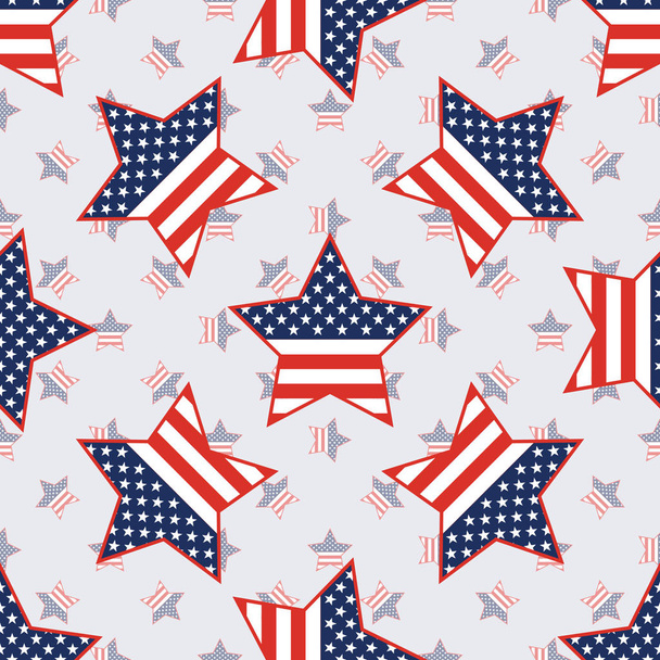 USA patriotic stars seamless pattern on american stars background. - Vetor, Imagem