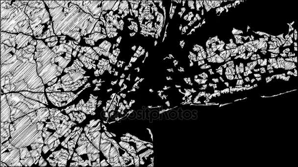 New York City Karte Animation Footage 4k Schleife - Filmmaterial, Video
