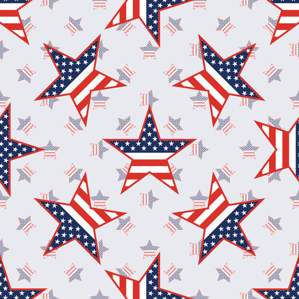 US patriotic stars seamless pattern on american stars background. - Vetor, Imagem