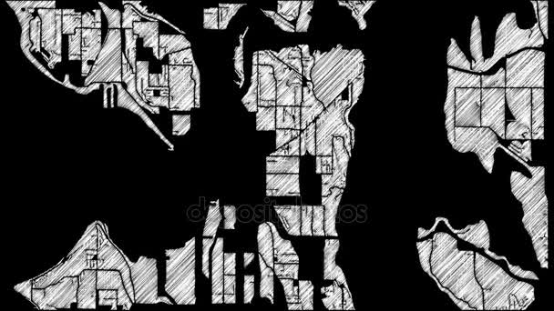 Сіетл місто карту анімації петлі кадри 4 к - Кадри, відео