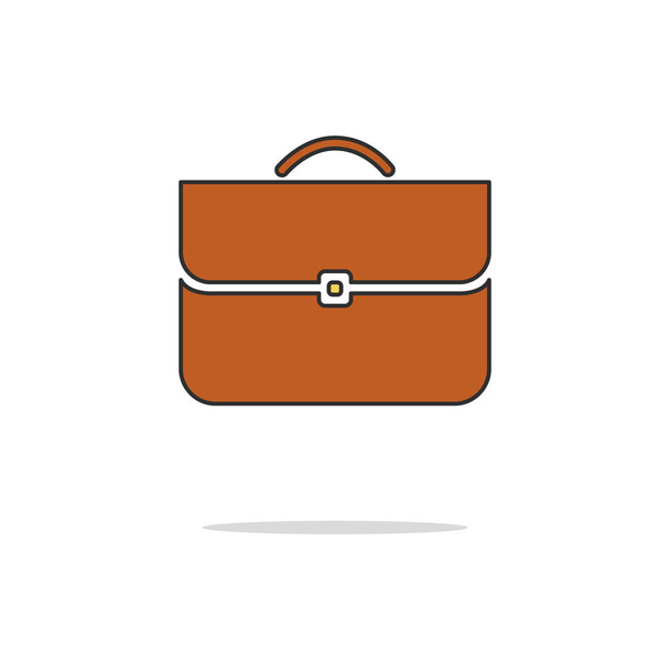 Briefcase cor linha fina icon.Vector ilustração
 - Vetor, Imagem