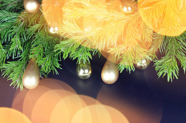 New Year tree toy ball background - Photo, Image