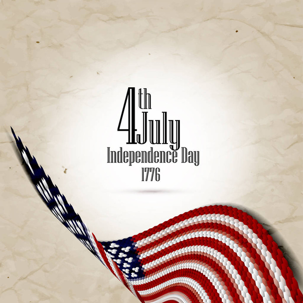 З Днем незалежності Сполучених Штатів Америки, 4 липня картки з пласким дизайном - Вектор, зображення