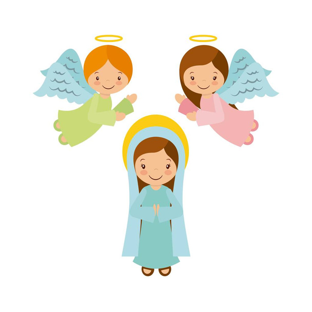 天使と聖母マリア - ベクター画像