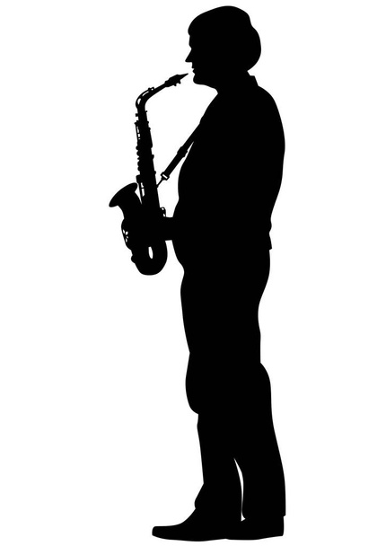 Homme saxophone sur blanc
 - Vecteur, image