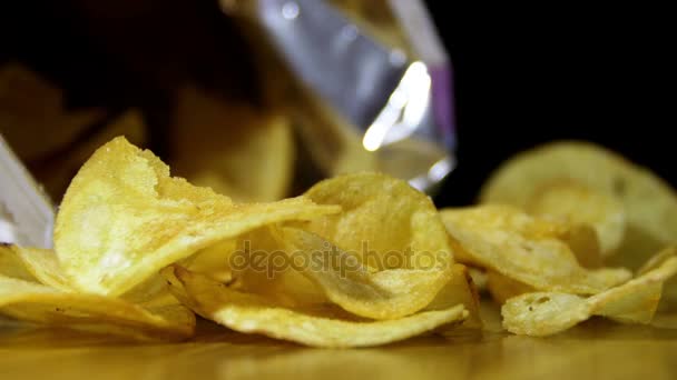 Potato Chips In Package Rotating - Filmati, video
