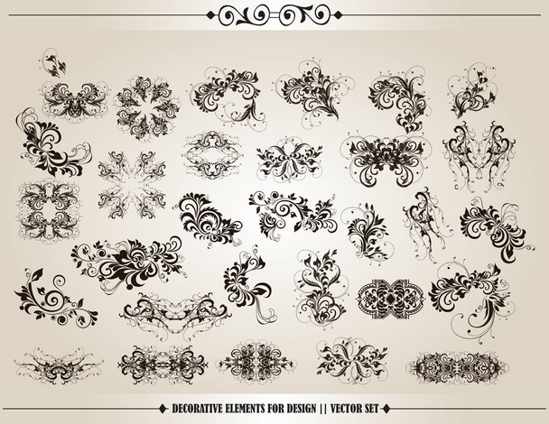 Vector set: calligraphic design elements and page decoration - lots of useful elements to embellish your layout - Vector, Image