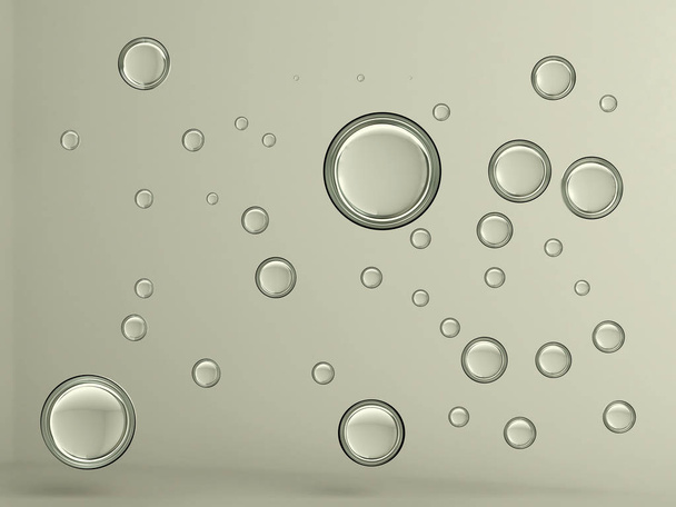 3D illustration, background from circles and balls abstraction. - Valokuva, kuva