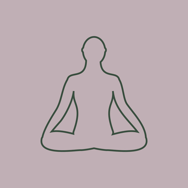 Icona di meditazione. meditazione umana in posa di loto
. - Vettoriali, immagini