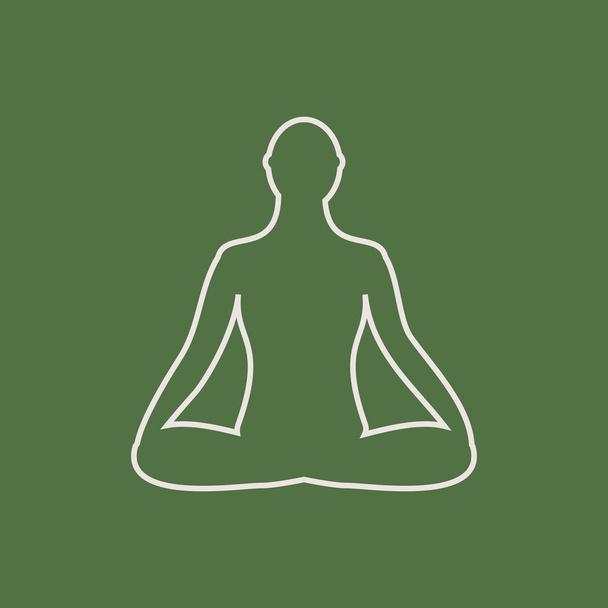 Meditation icon. human meditating in lotus pose. - Vector, Image