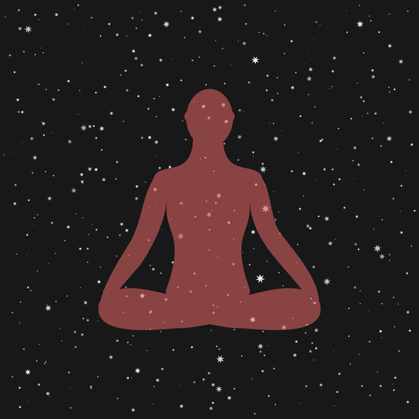 Icono de meditación. meditación humana en pose de loto
. - Vector, imagen