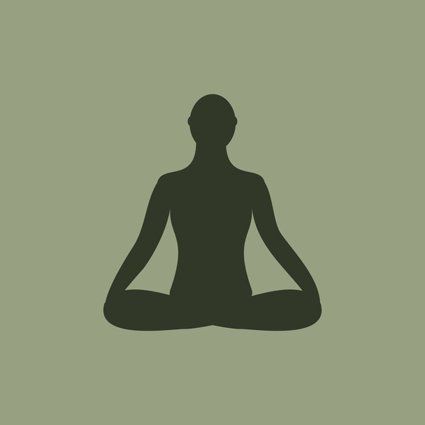 Значок медитации. человек медитирует в позе лотоса
. - Вектор,изображение