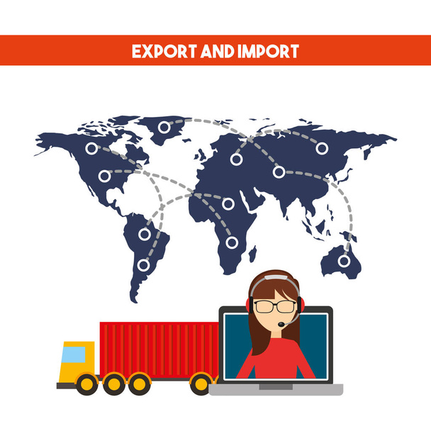 Exporteren en importeren van ontwerp - Vector, afbeelding