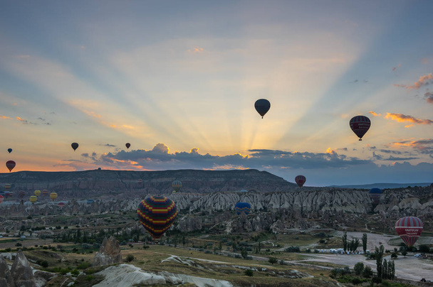 Hot Air Balloons over Cappadocia - Foto, afbeelding