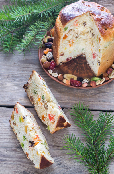 Panettone with dried fruits - Photo, Image