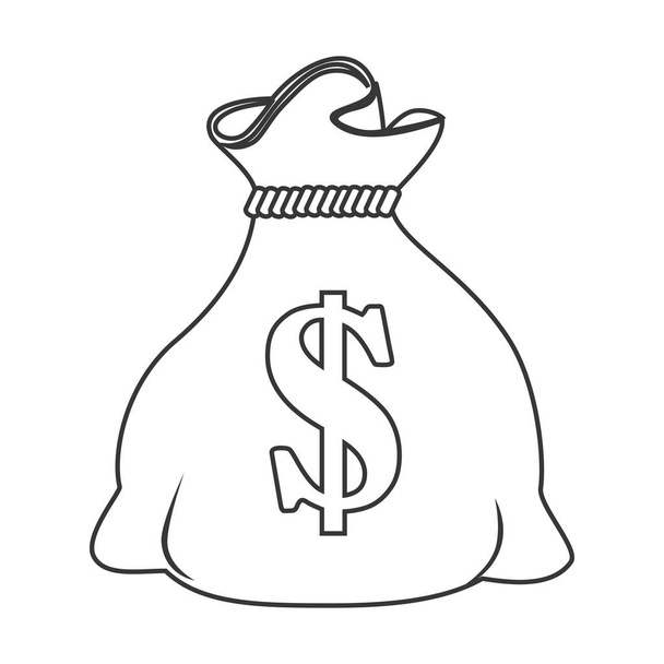 peníze izolované tašku - Vektor, obrázek