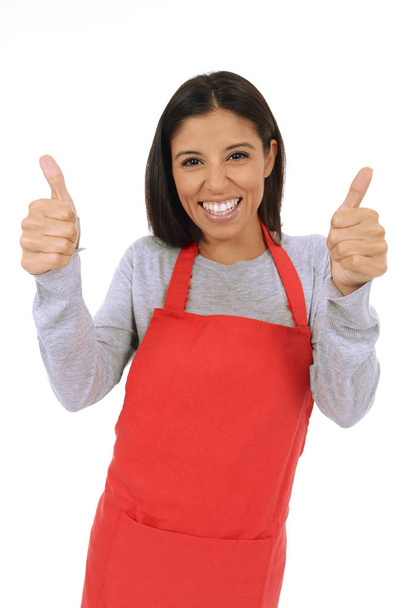 corporate portrait of young attractive hispanic home cook woman  - Foto, Imagem