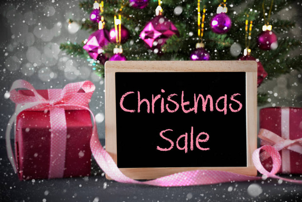 Tree With Gifts, Snowflakes, Bokeh, Text Christmas Sale - Zdjęcie, obraz