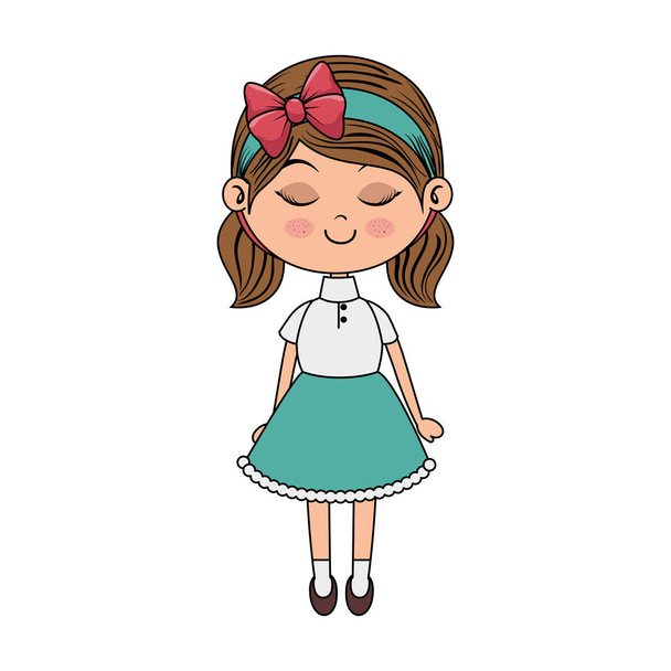 χαριτωμένο μικρό κορίτσι χαρακτήρα - Διάνυσμα, εικόνα