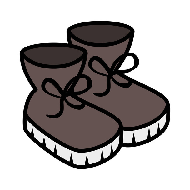 winter boots shoes icon - Vector, Image
