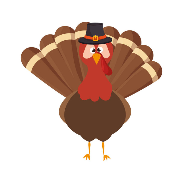 Thanksgiving turkey character icon - Vector, Image